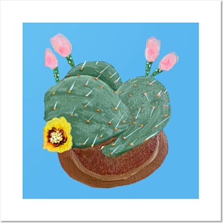 Hand Painted Prickly Pear Cactus Posters and Art